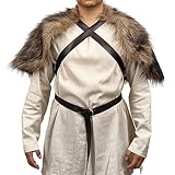 KUOIN Mittelalterlicher Kunstfell-Wickelkragen Schal Winter Shrug Wikinger...