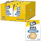 TUC Bake Rolls Meersalz 8 x 150g I Knusprige Brotchips I Knabbergebäck...
