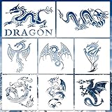 Prasacco 8 Stück Drachen Schablonen, Kunststoff Fliegender Drachen...