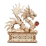 Ugears Wood Dragon 3D Puzzle - 3D Holzpuzzle Erwachsene Chinesischer Drache...