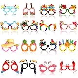 TINGTING 16 Stück Hawaiian Papierbrille, Papier Strand Party Brille...