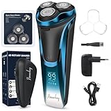 Rasierer Herren Elektrisch mit 3er Ersatzköpfe&1 Ladegerät&Reiseetui,...