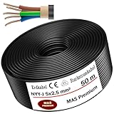 MAS Premium Erdkabel Stromkabel 5-125m NYY-J 5x1,5, 2,5, 4, 6, 10 oder 16...