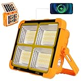 150W LED Baustrahler Akku Solar Arbeitsleuchte Tragbare Abstimmbar...