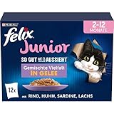 FELIX So gut wie es aussieht Junior Kittenfutter nass in Gelee, Sorten-Mix,...