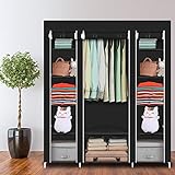 LEADZM Kleiderschrank, Faltschrank Stoffschrank Faltbare Garderobe Canvas...