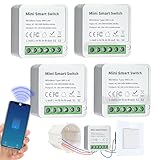 4 Stück Smart Lichtschalter Modul 2 Wege, Smart Life Schalter Kompatibel...