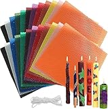 OJMHD 24 Stück Bienenwachstafeln Kerzenherstellung Set, 20 x 20 cm...