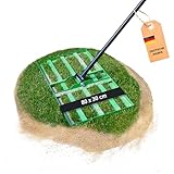 NovaTerra Rasenrakel 80x30 cm mit 2 Meter Stiel [für den perfekten Rasen]...