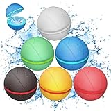 Wasserbomben Wiederverwendbar, 6 Stück Wasserbomben Selbstschließend,...