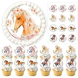 Essbarer Tortenaufleger Pferde Geburtstag,1 Stück Kuchendekoration zum...