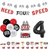 kreat4joy Need Four Speed Birthday Decorations, Race Car 4th Birthday Party...