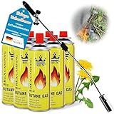 Unkrautvernichter inkl. 8 x Gaskartuschen - stabiler Unkrautbrenner mit...