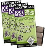 100 % Kakao Schokolade – 3x72 g – Ohne Zucker – Low Cadmium...