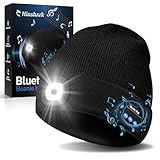 Hinshark Geschenke für Männer/Frauen, Bluetooth Mütze mit LED Licht,...