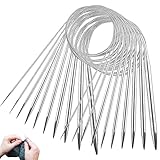 Metall Rundstricknadel 80CM,10 Stück Rundstricknadeln Set,Stricknadeln Set...