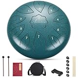 Asmuse Zungentrommel, 10 Zoll 11 Tone C-Dur Steel Tongue Drum, Ätherische...