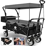 Miweba Faltbarer Bollerwagen MB-20 | Sonnendach UV-beständig - 2X...