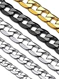 Suplight Kette Herren Edelstahl Panzerkette 9mm Cuban Link Chain 46cm lang...