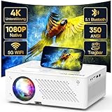 4K Unterstützt Beamer, Native 1080P 5G WiFi Bluetooth, 16000L...