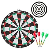 GmwyCzV Dartscheibe mit 4 x Pfeilen, Dartboard Zweiseitig Bespielbar,...