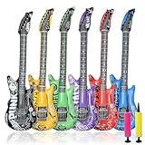 ZHITENG 6 Stück Luftgitarren Zum Aufblasen und 2 Luftpumpen, Aufblasbare...