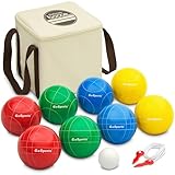 GoSports 90 mm Backyard Boccia-Set mit 8 Kugeln, Pallino, Koffer und...