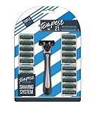 Herren Dreifachklingen-Rasierer-Set – 20 Ersatzköpfe – Glatte Rasur...