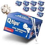 Q-tips Pflege-Wattestäbchen mit Papierschaft, Würfelbox, Vorteilspack (9x...