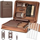 KEJIAR Zigarren-Humidor-Etui, tragbare Zigarren-Box mit Zigarren-V-Cutter,...