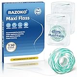 RAZOKO 2-in-1 Superfloss Zahnseide mit Einfädler für Zahnspangen,...