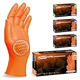PROGRIP Einweghandschuhe Diamant Grip, Orange, Einmalhandschuhe Extra...