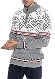 Redbridge Strickpullover für Herren Norweger Pullover Stehkragen...