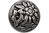Knöpfe Metall silber antik Edelweiss Enzian Ösenknöpfe Trachtenknöpfe...