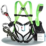 FLG Safetytec Fallschutz Komplettset - 2-Punkt Auffanggurt mit 10m...