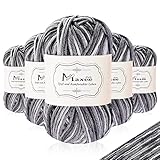 Maxee Handstrickgarn, 5x50 g Häkelgarn, Bunt Farbverlauf Acrylgarn zum...
