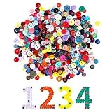 XIKAYA 1000 Stück Knopf-Mix Set – Bunte Bastelknöpfe in Candyfarben...