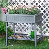 Pflanzbank aus Holz, Pflanzgefäß für den Außenbereich, doppelter...