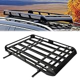 Aluminium Dachgepäckträger Korb, SUV Gepäckträger Schwarz Auto Dachkorb...
