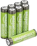 Amazon Basics AAA-Batterien mit hoher Kapazität, 850 mAh, wiederaufladbar,...
