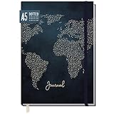 paper&you® Bullet Journal dotted A5 mit Gummiband 'Travel the World' 156...