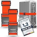 Travely® Premium Koffergurt - Besonders Auffällig & Sicher - Inkl. 2...