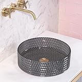 Rea Aufsatzwaschbecken Cristal Black, Waschtisch Handwaschbecken...