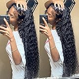 bangjazz 28 Inch HD Lace Frontal Wigs Human Hair Deep Wave Wig 13x4 Lace...