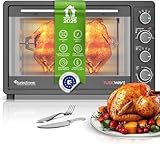 TurboTronic Minibackofen mit Umluft 45L schwarz 2000W, Drehspieß, Timer,...