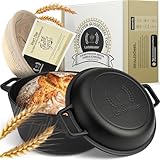 LaibMeister Gusseisen Topf 26cm mit Deckel - Robuster Gusseisen Topf Brot...