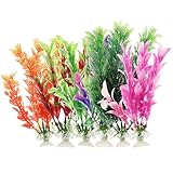 Hohopeti 6 Stück Realistische Aquarienpflanzen 16cm aus Harz mit Saugnapf...