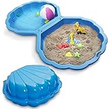 2-in-1 Sandkasten & Bademuschel mit Deckel für Kinder – Ideal für Sand...