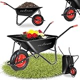 MAXCRAFT Schubkarre 250 kg 100 L Bauschubkarre Gartenschubkarre...