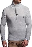 CARISMA Herren Pullover Strickpullover mit Schalkragen 7576, Grey, L